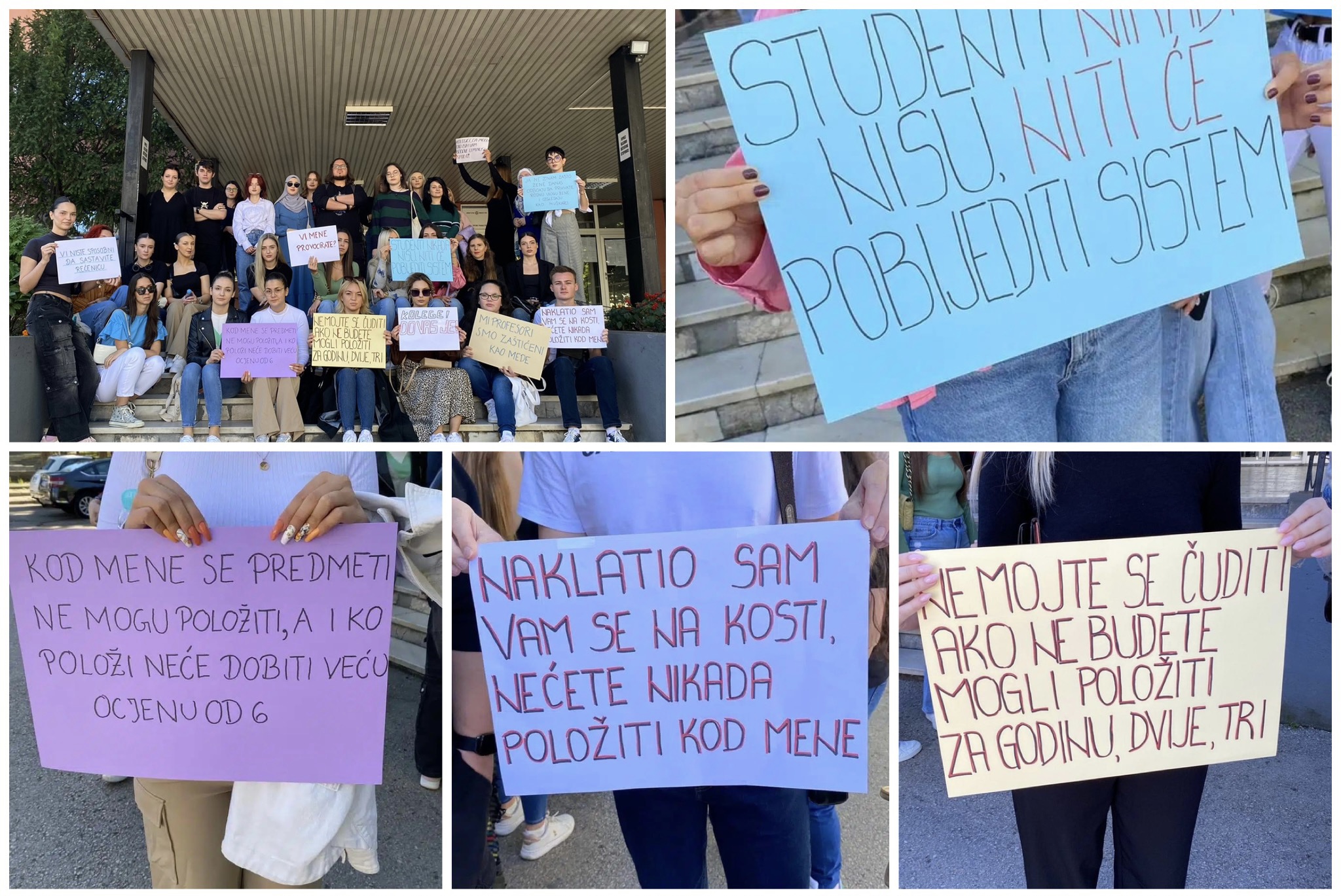 protesti studenata na filozofskom fakultetu univerziteta u tuzli: studenti se žale na neadekvatno ponašanje profesora