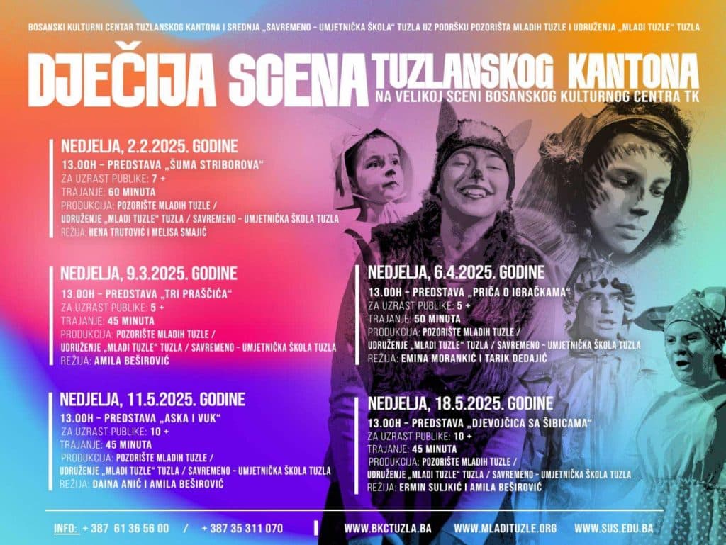 Poznati termini još četiri dječije predstave na ''Dječijoj sceni'' tuzlanskog BKC-a Poznati termini još četiri dječije predstave na ''Dječijoj sceni'' tuzlanskog BKC-a