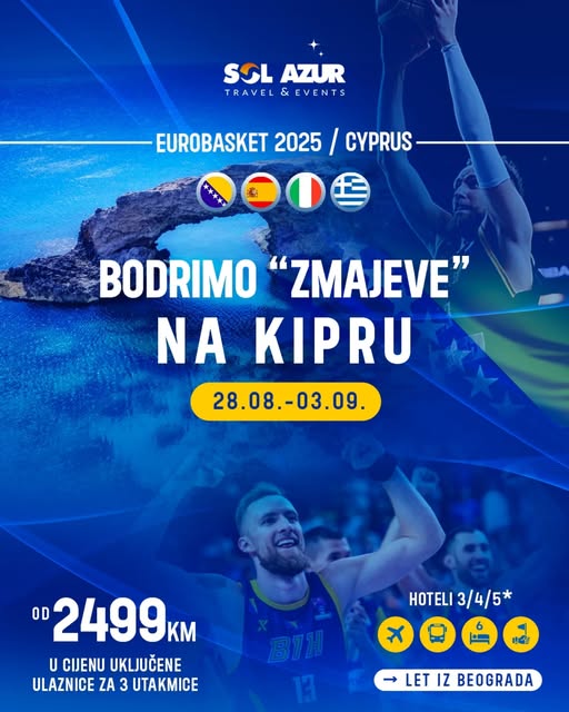 Eurobasket 2025: Rezerviši na vrijeme i podrži Zmajeve u Limasolu!